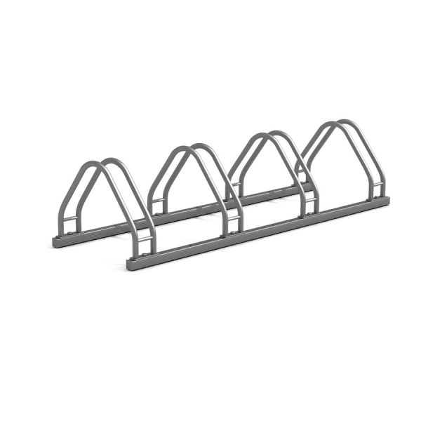 Bike Parking III metal bicycle rack with four slots.
