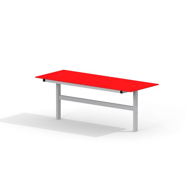 Red Table HPL with a grey frame.