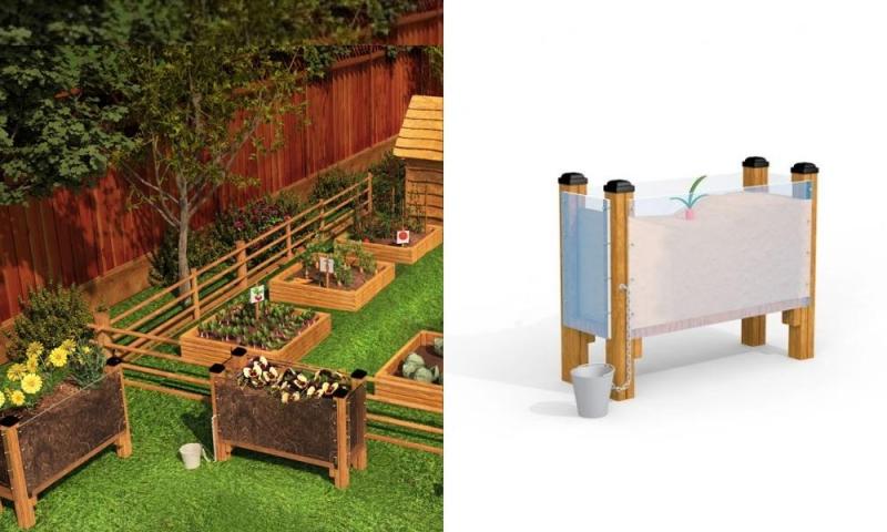 Vegetable garden for outdoor educational playground Vegetable garden in Lars Laj's playground