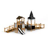 Campanille playhouse with slide