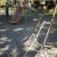 Climbing net structure for children at a playground.