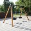 Double Tyre double swing for playgrounds in an outdoor setting