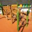 Spillikins wooden playhouse for children with climbing walls and ropes.