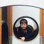 Boy playing inside Ariadne playground tunnel.