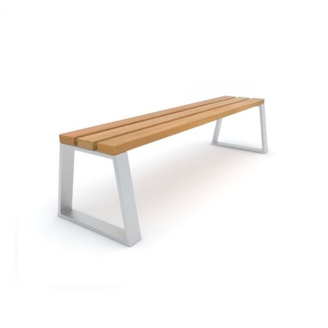 Modern Tallin Bench in wood and metal without backrest
