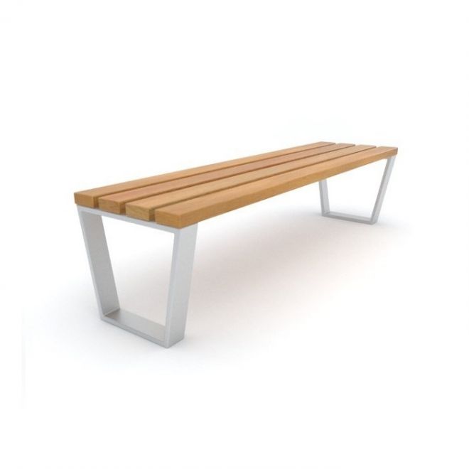 Ryga Bench w/o Backrest modern wood and metal design
