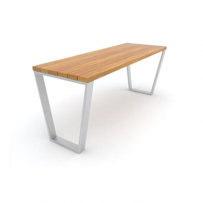 Ryga Table, modern wooden table with metal legs.