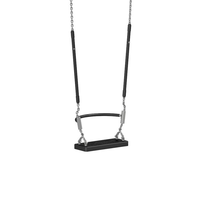 Black Swing Seat SAS with safety chains.