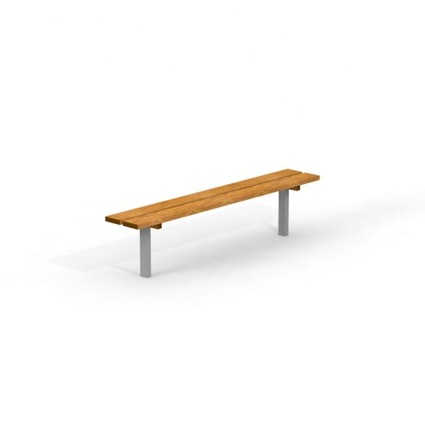 Bench, steel construction with wooden seat