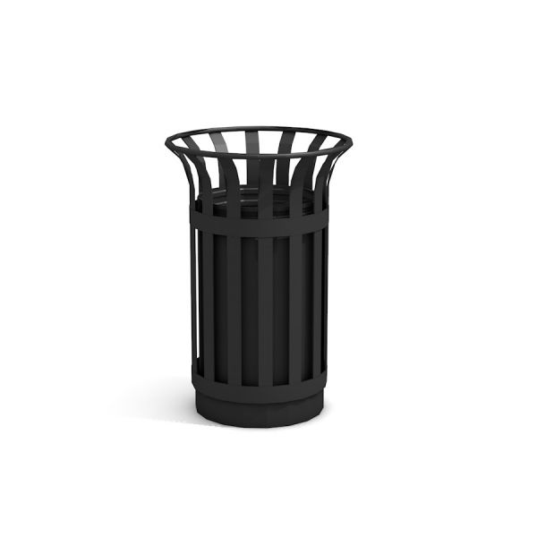 Sofia Bin black outdoor waste container with vertical slats