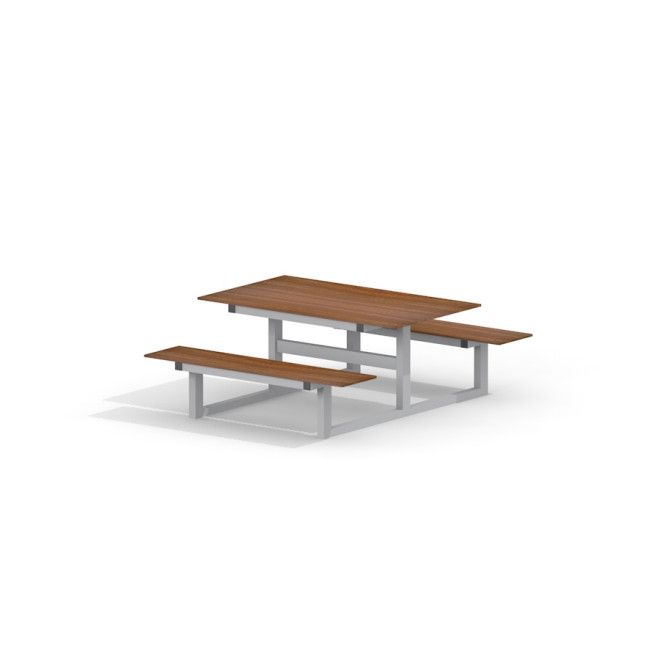 Table &amp; Bench HPL for Kids with wooden surface and metal frame