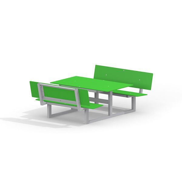 Green table and bench set for kids.