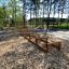 Outdoor wooden Balance beam playground equipment.