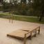 Sit-ups Bench for outdoor exercise in a park.