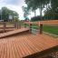 Wooden Sit-ups Bench in outdoor fitness park