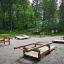 Outdoor fitness equipment Platform 180 in a park.