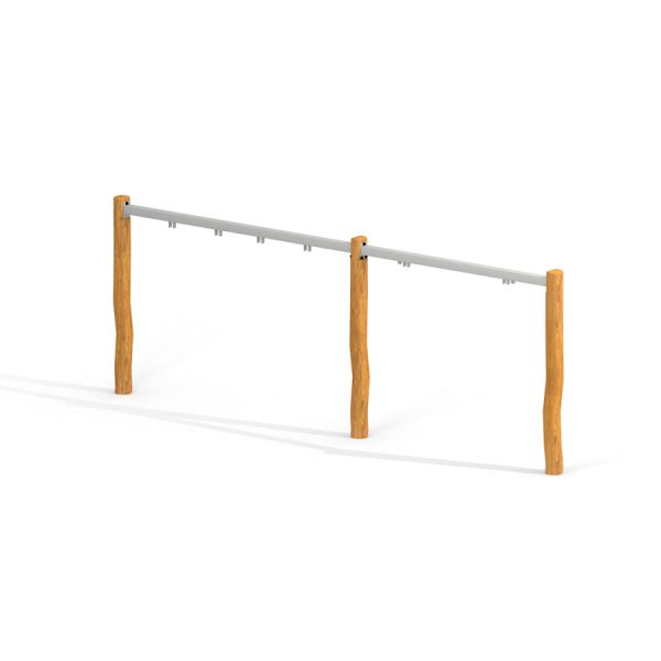 Nature Swing Frame 1(BNS) +2 (multiple swing) with wooden posts and metal beam.