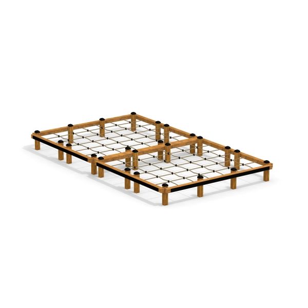 Grid climbing net structure for children on playground
