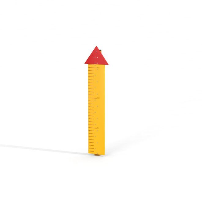 Height Chart playground equipment with red roof and yellow measuring scale