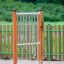 Outdoor Tube Bells musical play equipment in a playground area