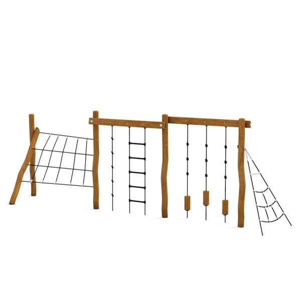 Wooden Ural climbing net playset for children.