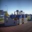 Playground Steamboat ship with slide structure.