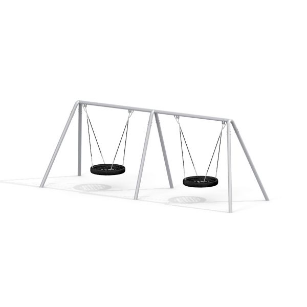 Silver Double Swing (BNS90) with two black tire seats