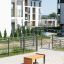 Thor bench in a residential area on a sunny day