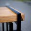Thor bench with wooden seat and black metal frame