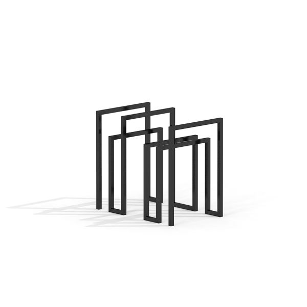 Thor bike stand in black, modern geometric design.