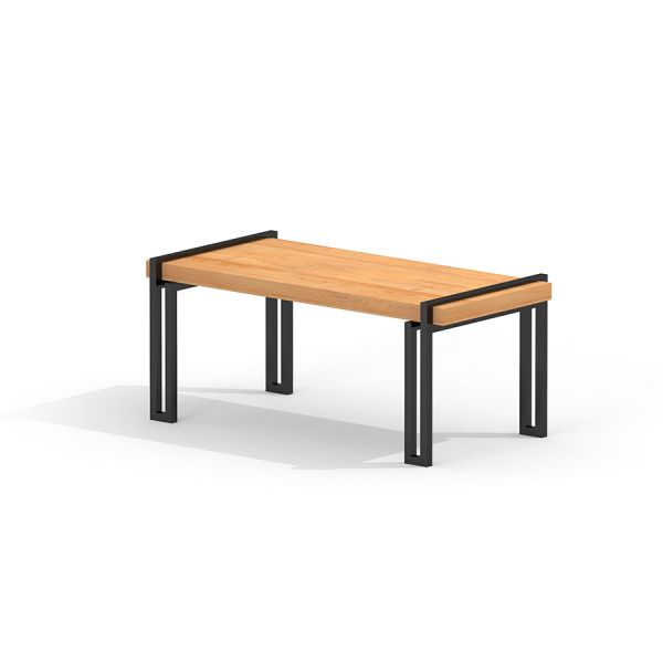 Thor table, modern wooden table with black metal legs.