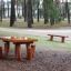 Table Nature with 4 stools wooden outdoor playground seating set in forest area