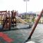 Playground with wooden structures and Rubber Tiles 35.