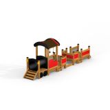 Locomotive with cars train playhouse