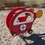 Red Copter rocking toy on a playground