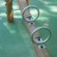 Nature Seesaw made of natural wood installed on a playground