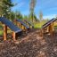 Small Climbing Ramp in an outdoor forest playground area