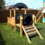 Locomotive train playhouse for children in playground