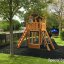 Hexagon Modern Nature II single slide playground structure in a park setting with trees and grass.