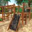 Jungle castle with slide on outdoor playground