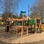 Jungle castle with slide in a playground.