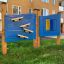 Outdoor Race Track Board with abacus for children.