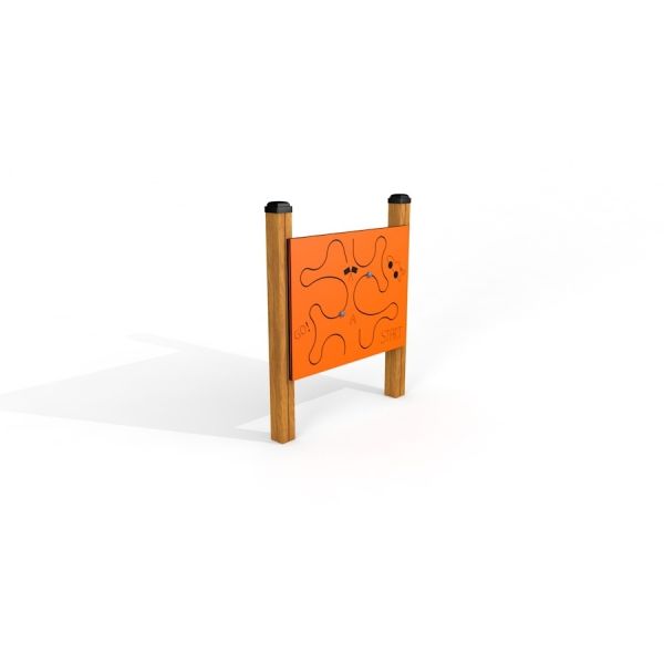 Car Race Board for children with wooden frame and orange panel