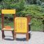 Children's outdoor play equipment, Stall, in a park setting.