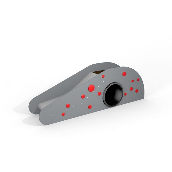 Modern grey and red playground slide Dottie II single slide.