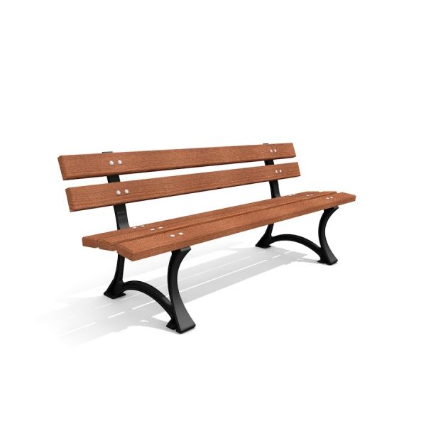 Bordeaux Bench with wooden slats and metal frame