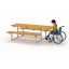 Accessible table and bench for wheelchair users