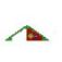 Tent wooden playhouse with colorful owl illustrations.