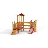 Fortress playhouse with slide