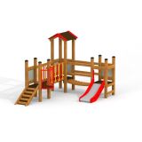 Fortress playhouse with slide
